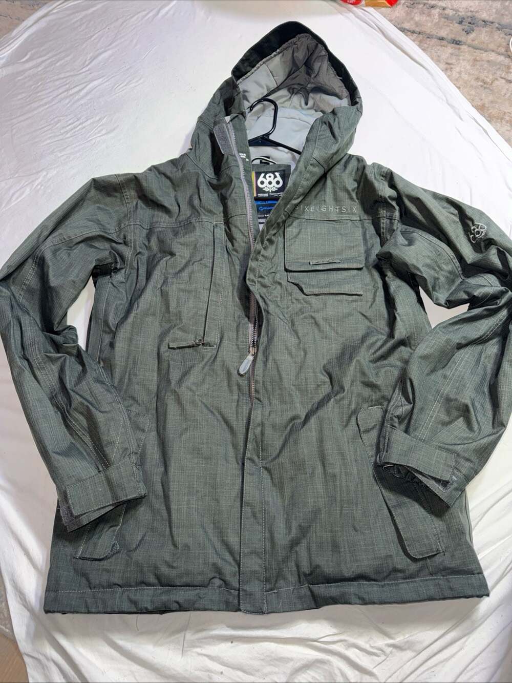 686 Mannual Legacy Men's Large Green Herringbone Snowboard Jacket